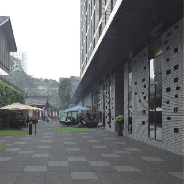 black flamed surface artificial granite paving