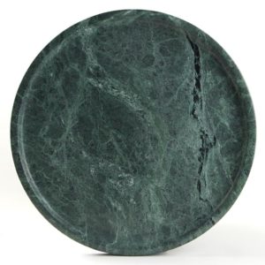 plateau rond en marbre vert 1