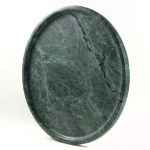 vassoio rotondo in marmo verde 2