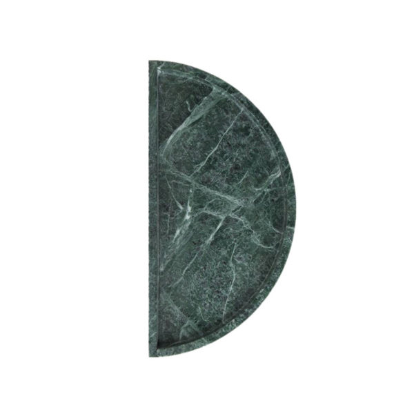 plateau semi-circulaire en marbre vert