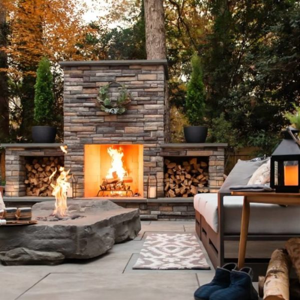outdoor fireplace panel