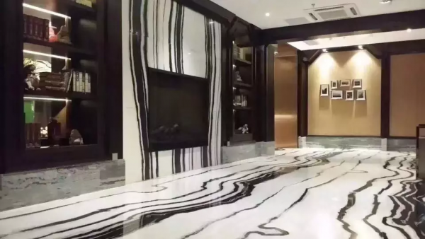 Panda white marble floor