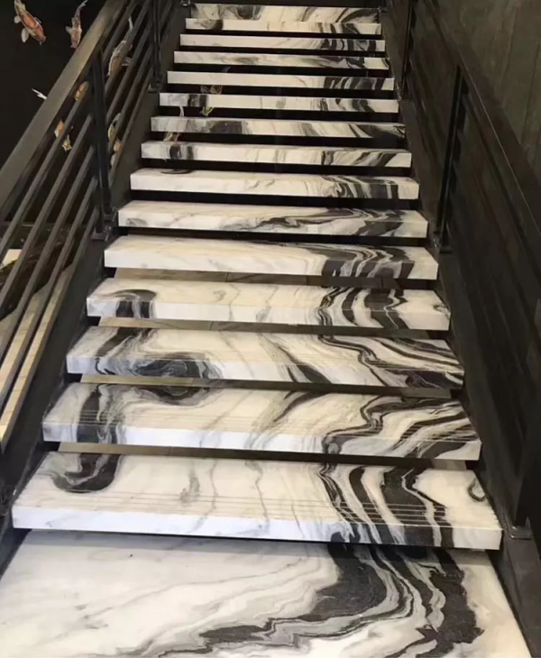 Panda white marble stair