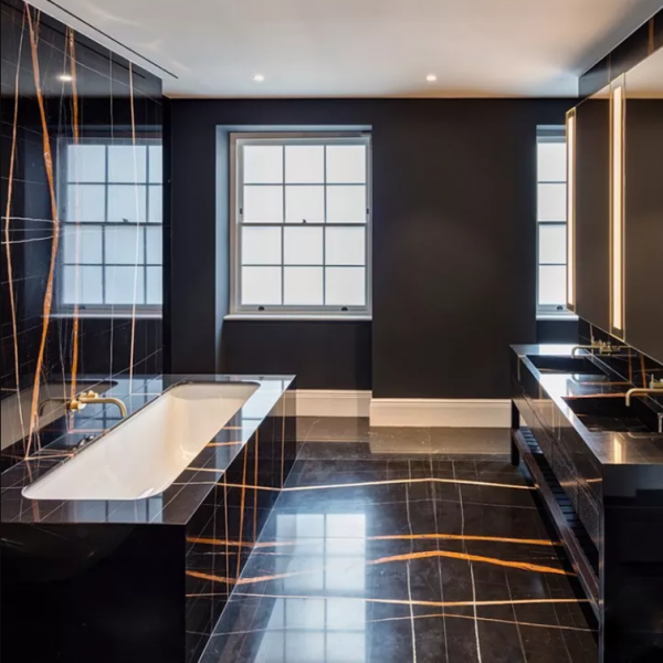 noir aziza black marble bathroom flooring