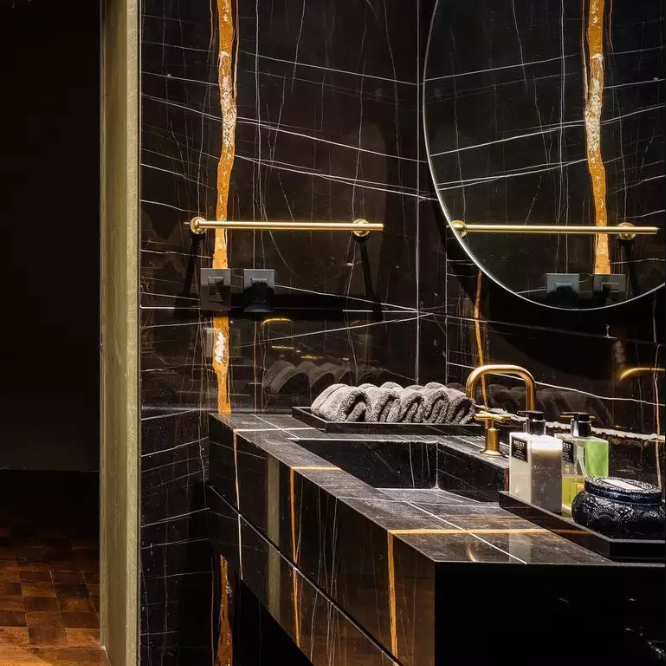 noir aziza black marble bathroom vanity