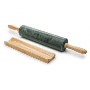 green marble rolling pin