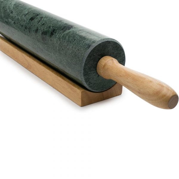 green marble rolling pin look